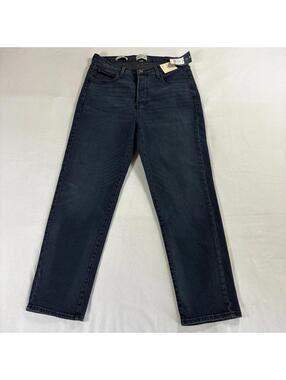 Dark Wash Slim Jeans 80s Mid Rise Womens Tag 12 Fits Like 30X27 Stretch Denim